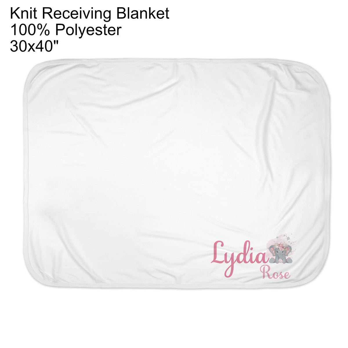New Baby Girls Printed Pink Floral Elephant Personalized Infant Receiving Swaddle Blanket