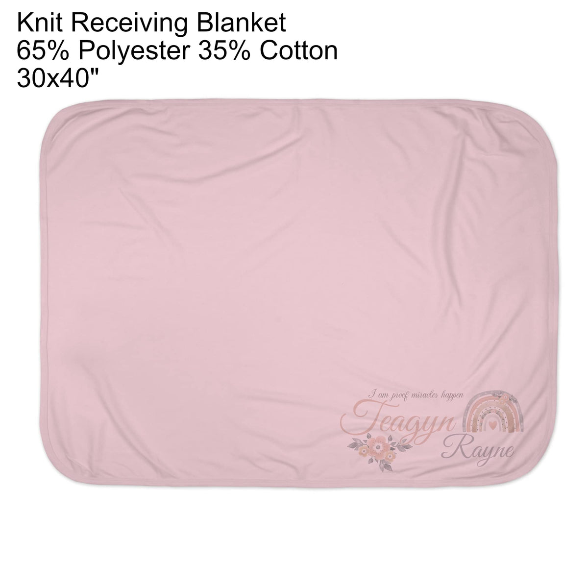 New Baby Girls Printed Boho Miracle Rainbow Personalized Infant Receiving Swaddle Blanket