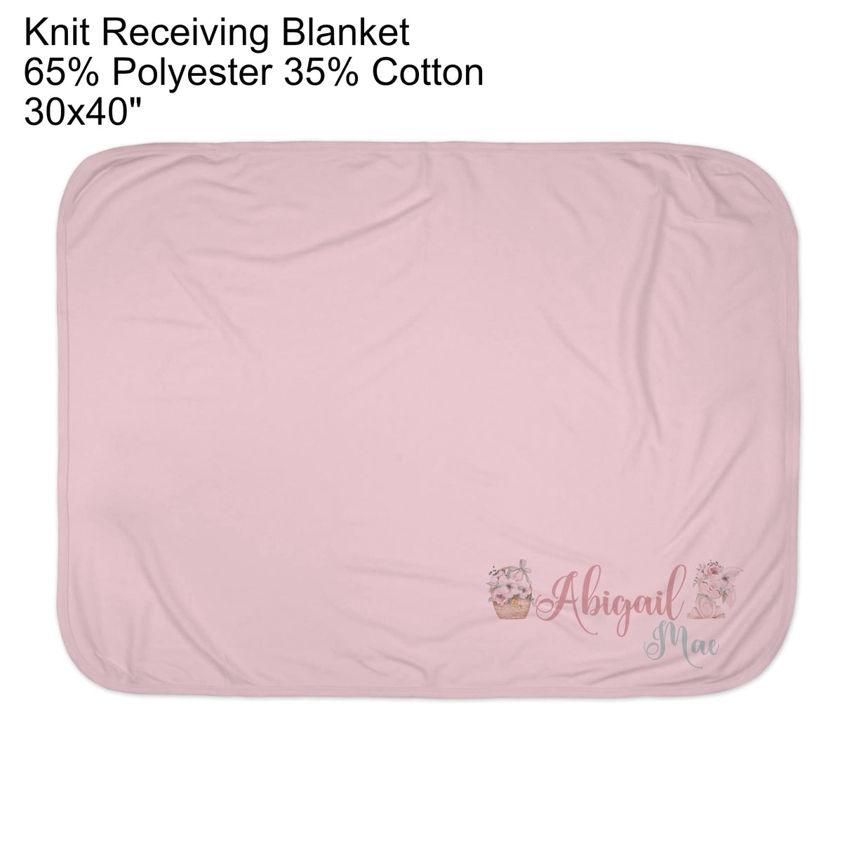 New Baby Girls Printed Spring Easter Bunny Rabbit Personalized Infant Receiving Swaddle Blanket
