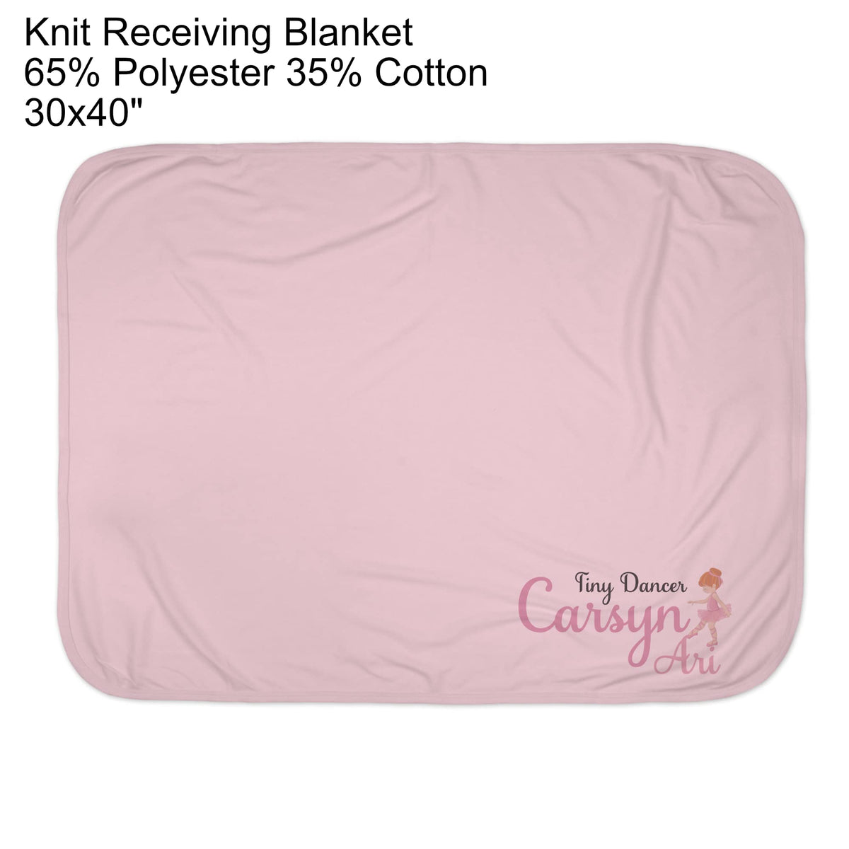 New Baby Girls Printed Ballerina Tiny Dancer Personalized Infant Receiving Swaddle Blanket