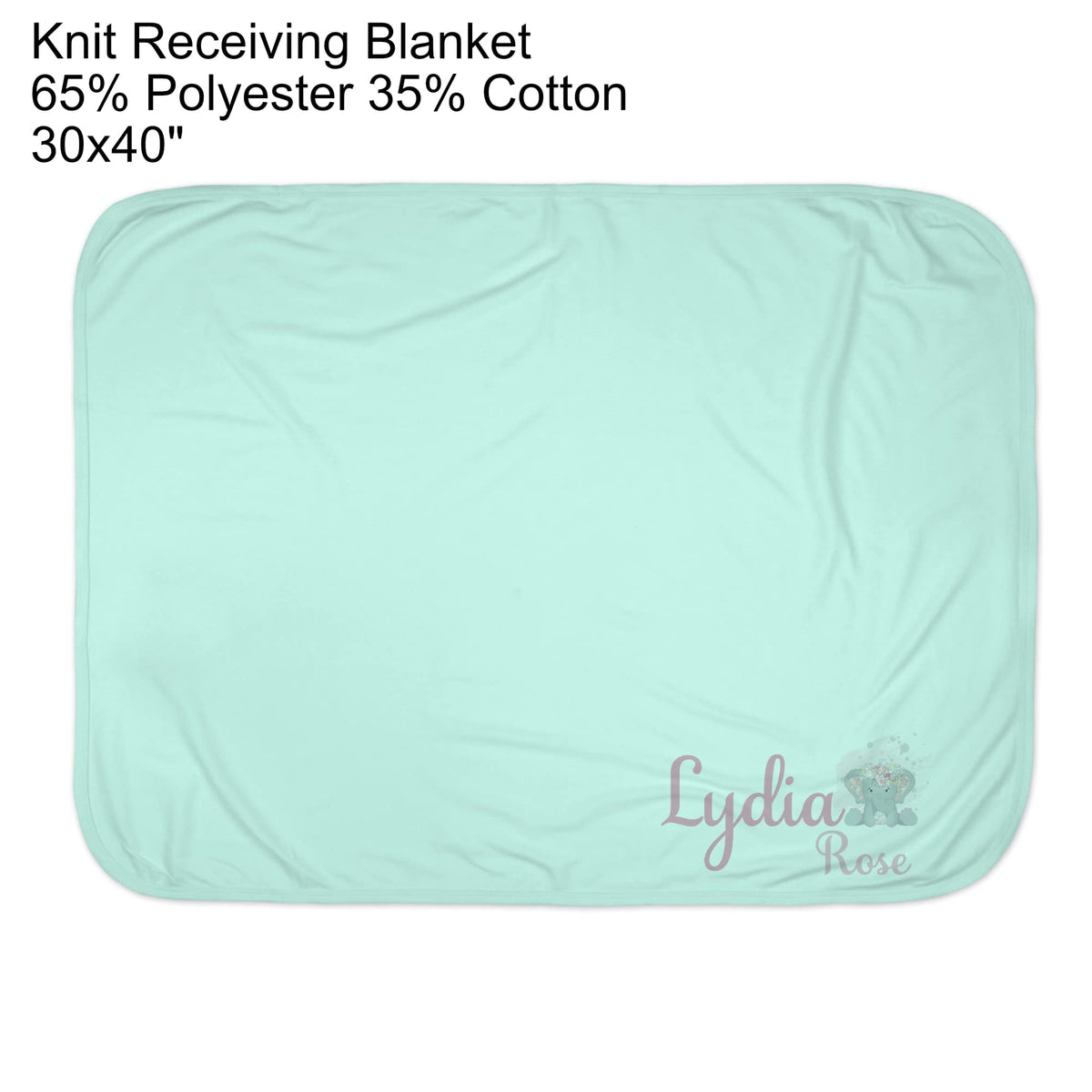 New Baby Girls Printed Pink Floral Elephant Personalized Infant Receiving Swaddle Blanket