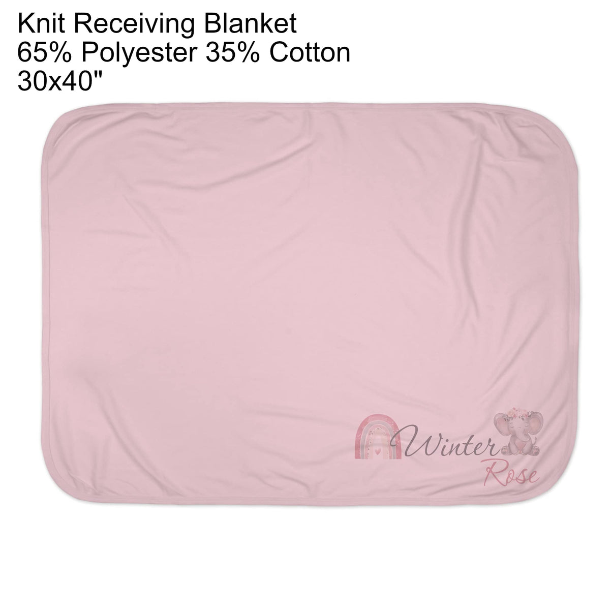 New Baby Girls Printed Boho Rainbow Elephant Personalized Infant Receiving Swaddle Blanket