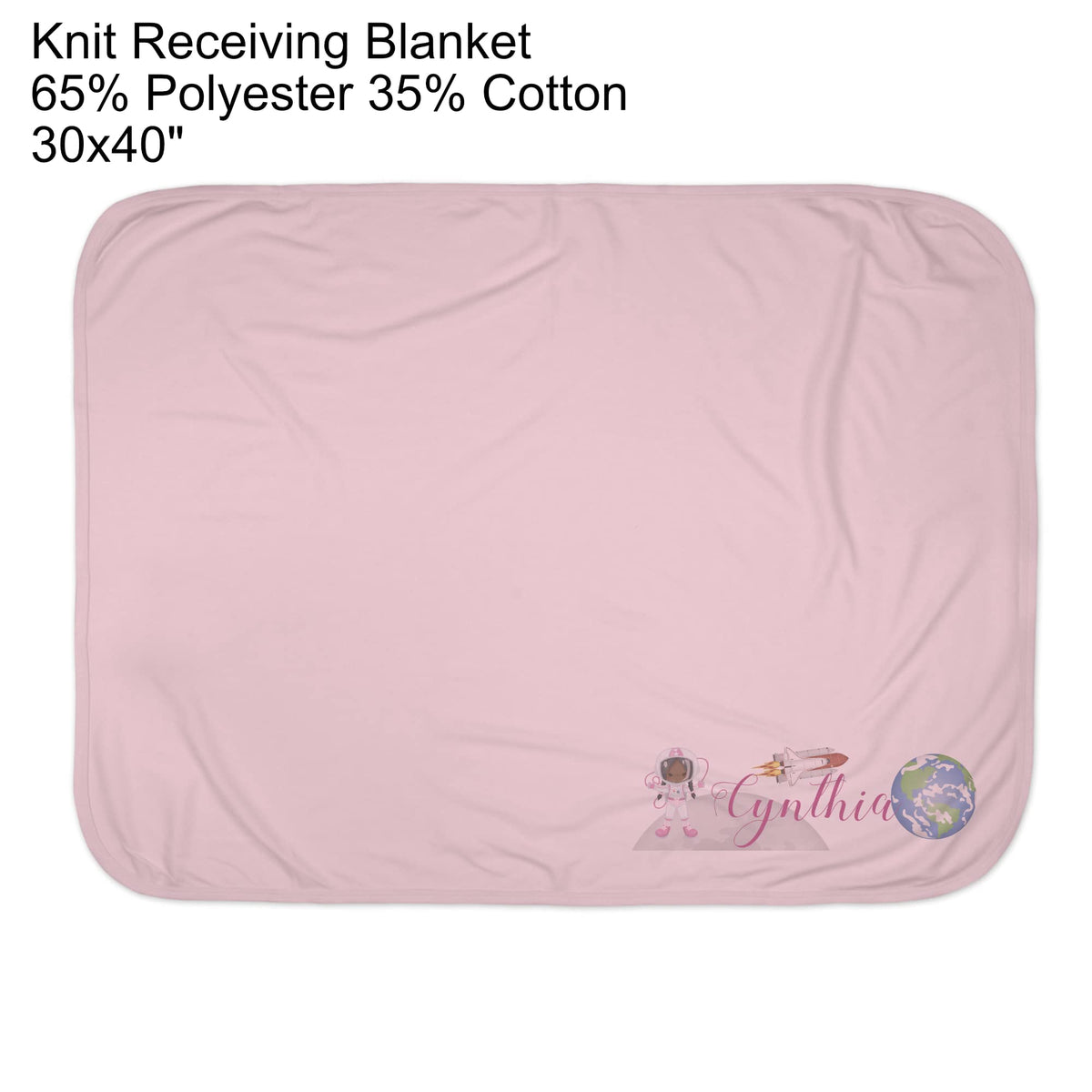 New Baby Girls Printed Astronaut Outer Space Galaxy Personalized Infant Receiving Swaddle Blanket