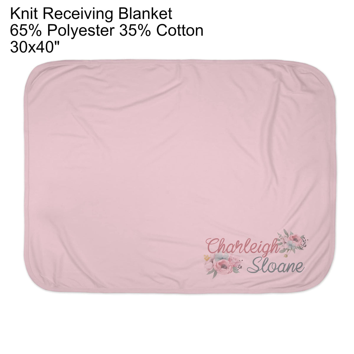 New Baby Girls Printed Peony Floral Flower Personalized Infant Receiving Swaddle Blanket