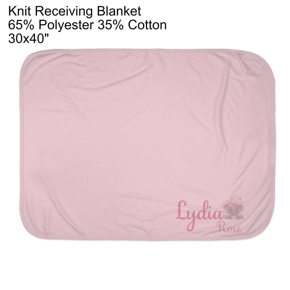 New Baby Girls Printed Pink Floral Elephant Personalized Infant Receiving Swaddle Blanket