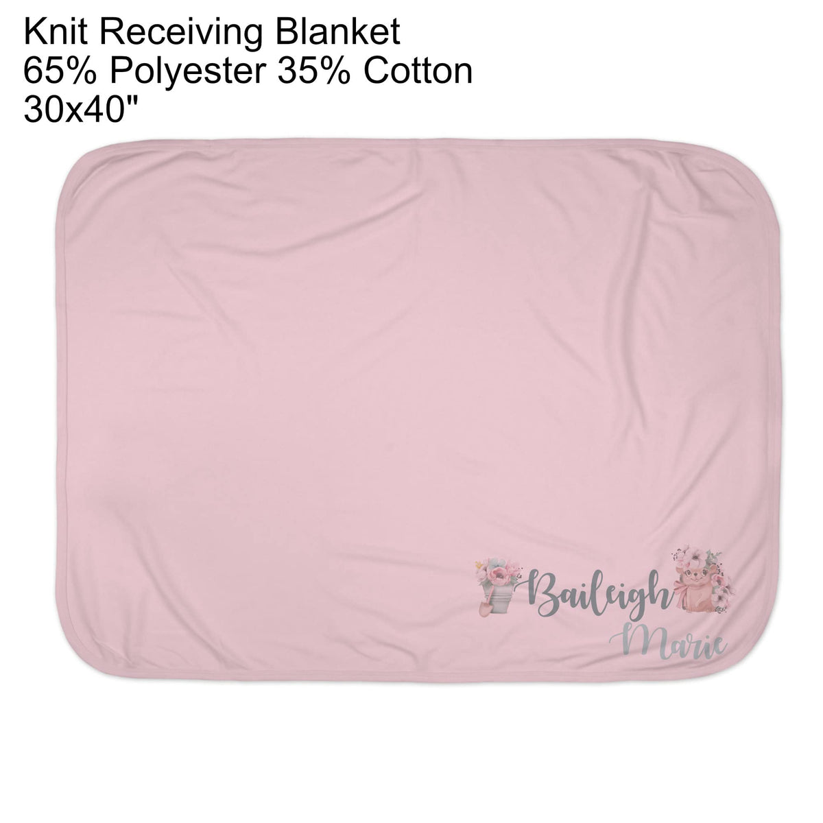 New Baby Girls Printed Spring Floral Hedgehog Personalized Infant Receiving Swaddle Blanket