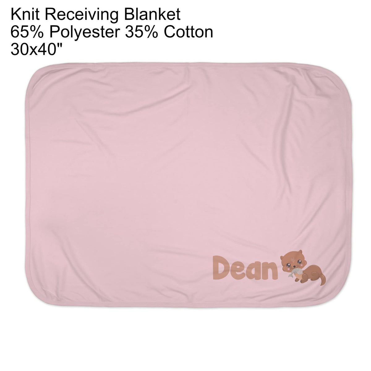 New Baby Boy's Printed Otter Personalized Infant Receiving Swaddle Blanket