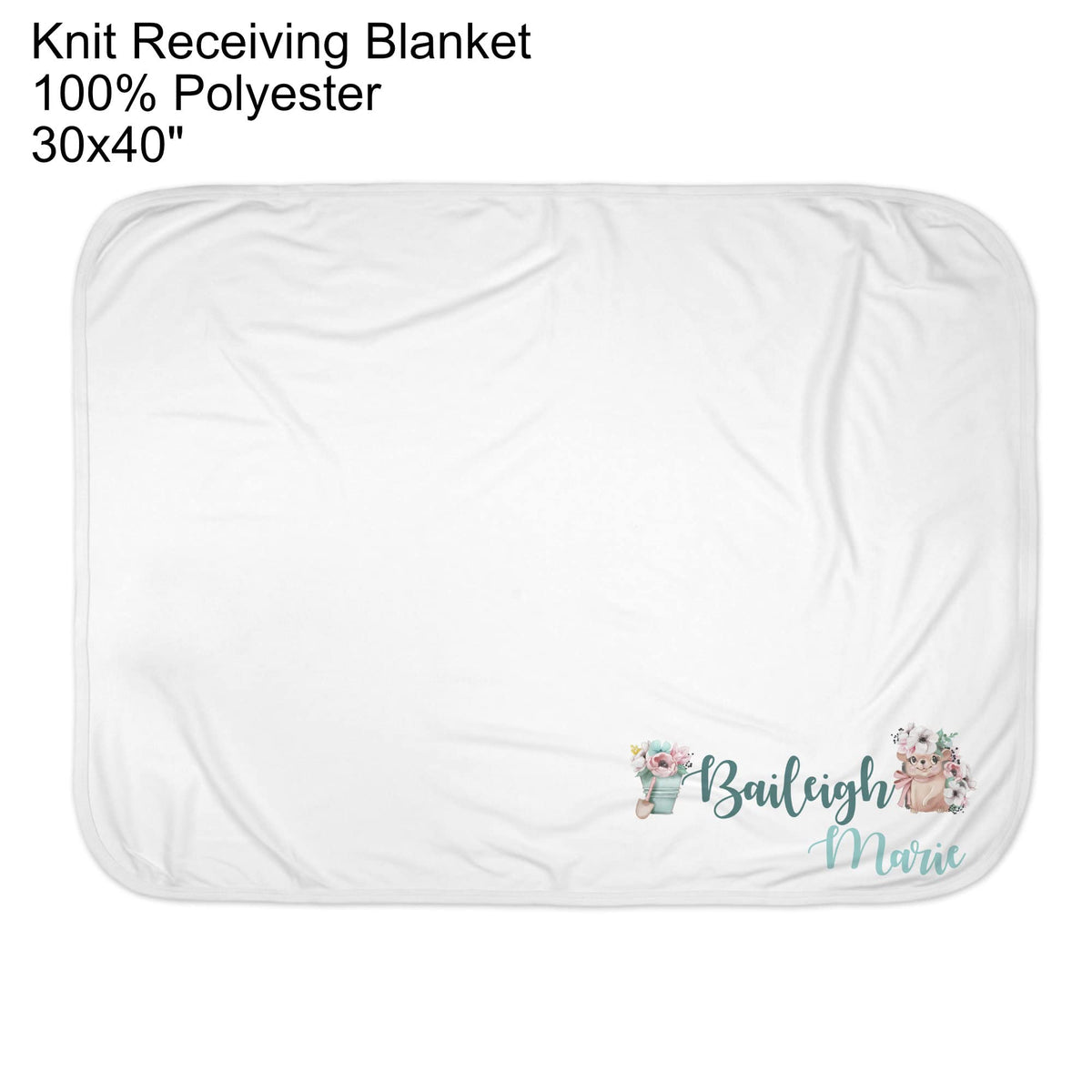 New Baby Girls Printed Spring Floral Hedgehog Personalized Infant Receiving Swaddle Blanket